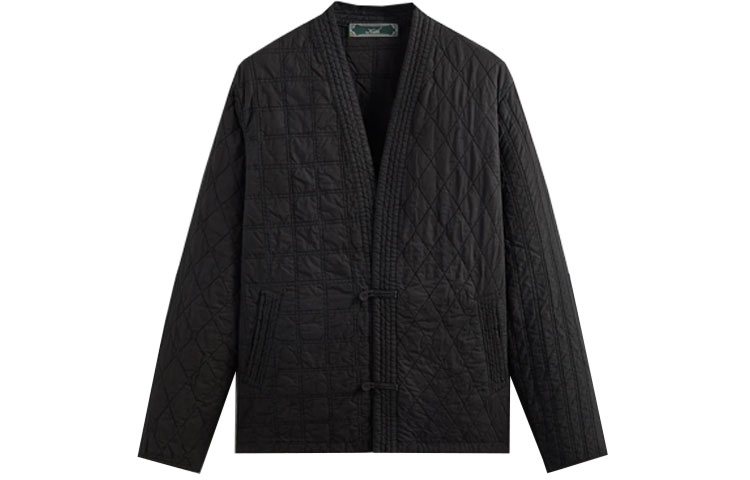 KITH FW23 Abbott Quilted Gi Jacket Black Unisex - Solid Checkered Design KHM010493-001