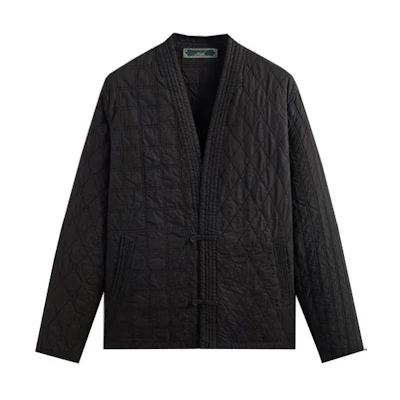 KITH FW23 Abbott Quilted Gi Jacket Black Unisex - Solid Checkered Design KHM010493-001