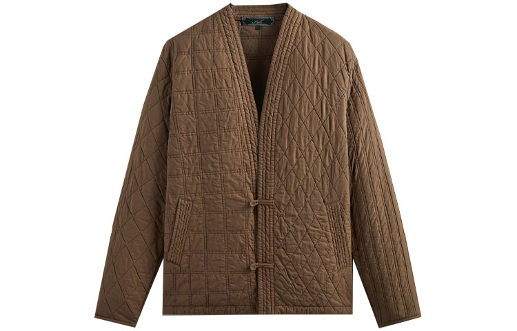 KITH FW23 Abbott Quilted Gi Jacket Unisex Brown Plaid Martial Arts Style KHM010493-3015