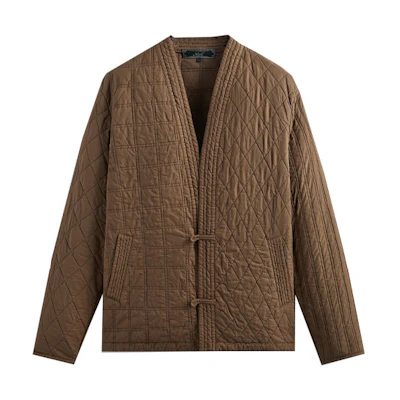 KITH FW23 Abbott Quilted Gi Jacket Unisex Brown Plaid Martial Arts Style KHM010493-3015