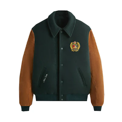 KITH FW23 Bergdorf Goodman Coaches Jacket Green - Embroidered Unisex Casual Style KHM010407-302