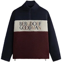 KITH FW23 Bergdorf Goodman Heavy Sherpa Quarter Zip Pullover Blue Unisex Sweater KHM010408-413 KITH FW23 Bergdorf Goodman Heavy Sherpa Quarter Zip Pullover Blue Unisex Sweater KHM010408-413