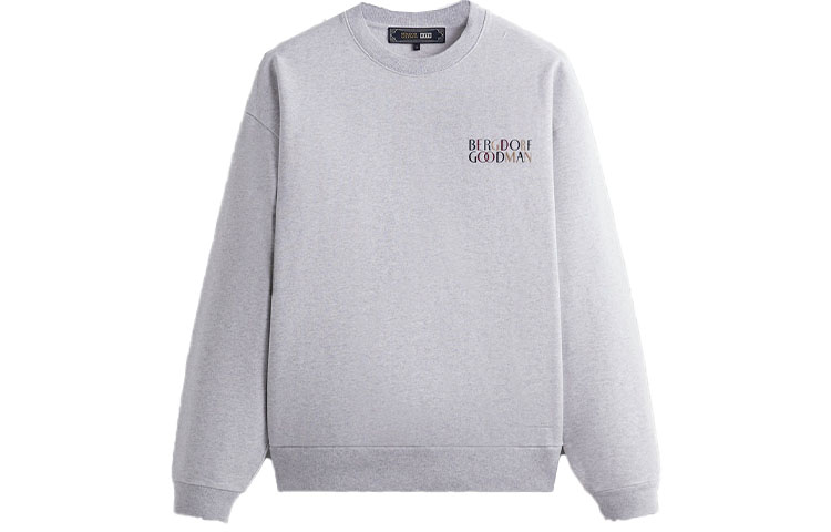 KITH FW23 Bergdorf Goodman Nelson Crewneck Pullover Unisex Sweatshirt Grey KHM031607-002