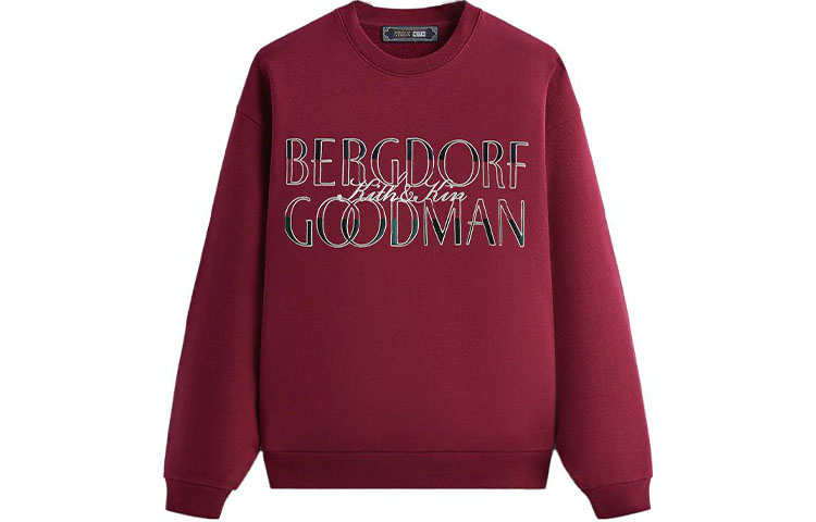 KITH FW23 Bergdorf Goodman Varsity Nelson Red Crewneck Sweatshirt Unisex KHM031765-681