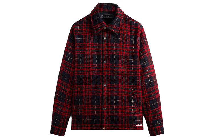 KITH FW23 Brixton Puffed Plaid Shirt Jacket Unisex - Red KHM010495-413