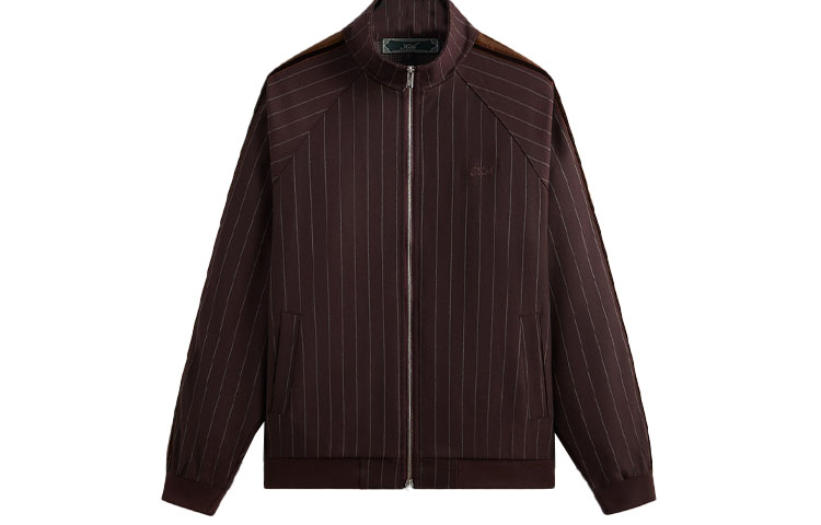 KITH FW23 Burgundy Striped Raglan Zip-Up Track Jacket Unisex KHM031512-507