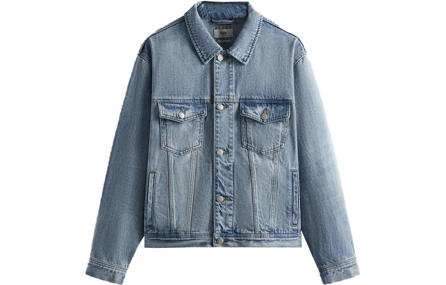 Order KITH FW23 Chaqueta Denim Indigo Unisex Vintage Logo de Cuero. KHM010269-415