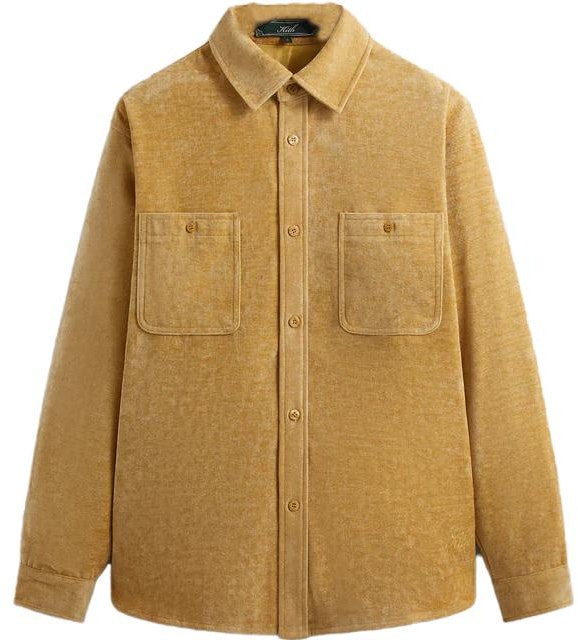 kith-fw-23-chenille-apollo-yellow-button-up-long-sleeve-shirt-unisex-khm-031421-730