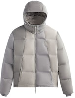 KITH FW23 Color-Blocked Wrinkle Nylon Midi Puffer Jacket Grey Unisex. KHM010402-180 KITH FW23 Color-Blocked Wrinkle Nylon Midi Puffer Jacket Grey Unisex. KHM010402-180
