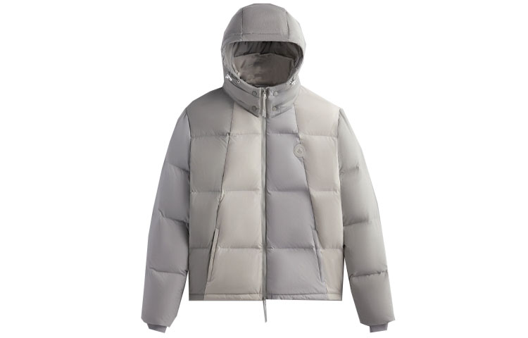 Order KITH FW23 Color-Blocked Wrinkle Nylon Midi Puffer Jacket Grey Unisex. KHM010402-180