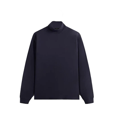 KITH FW23 Cortland Turtleneck Logo Embroidered Pullover Sweatshirt Unisex Blue KHM031434-486
