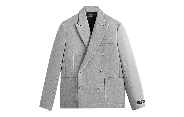 KITH FW23 Double-Breasted Felt Blazer Unisex Grey KHM010496-151
