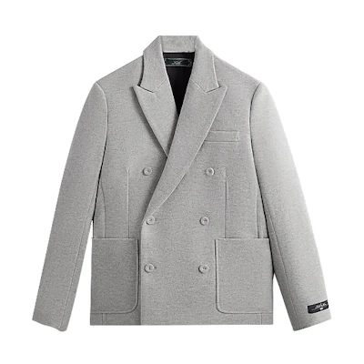 KITH FW23 Double-Breasted Felt Blazer Unisex Grey KHM010496-151