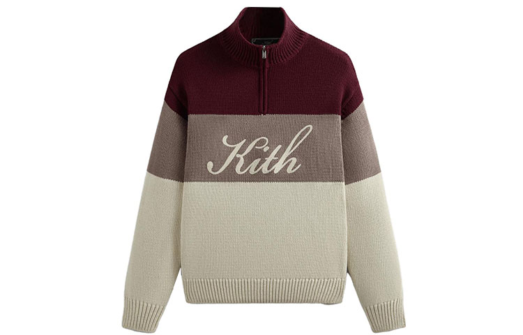 KITH FW23 Half-Zip Pullover Knit Sweater Unisex 'Molten Lava' KHM031664-601