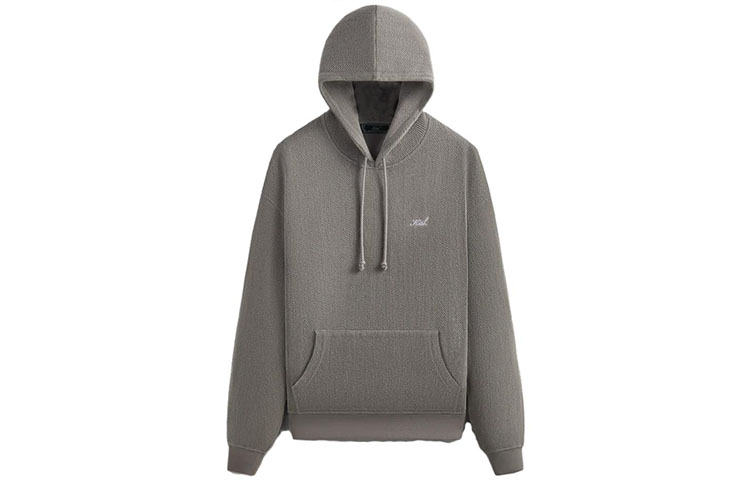 KITH FW23 Herringbone Fleece Williams III Hoodie Unisex Dark Grey KHM031533-965