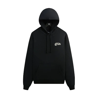 KITH FW23 Just Us Hoodie Black Unisex - Peony Embroidery & Drawstring Pocket KHM031843-001