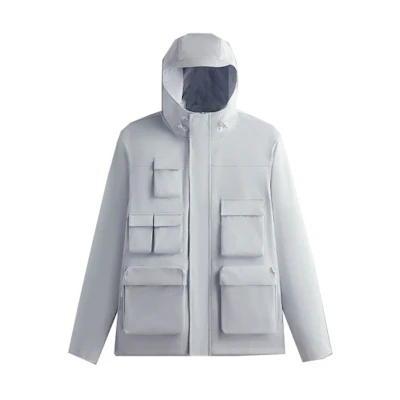 KITH FW23 Madison III Jacket Pink White Unisex Multi-Pocket Hidden Zip Hoodie KHM010392-466