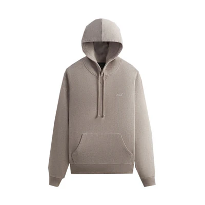 KITH FW23 Nelson Hoodie Small Logo Embroidery Unisex Stone Heather KHM031633-3014