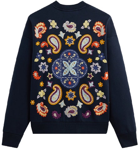 kith-fw-23-paisley-nelson-crewneck-blue-unisex-embroidered-pullover-sweatshirt-khm-031659-413