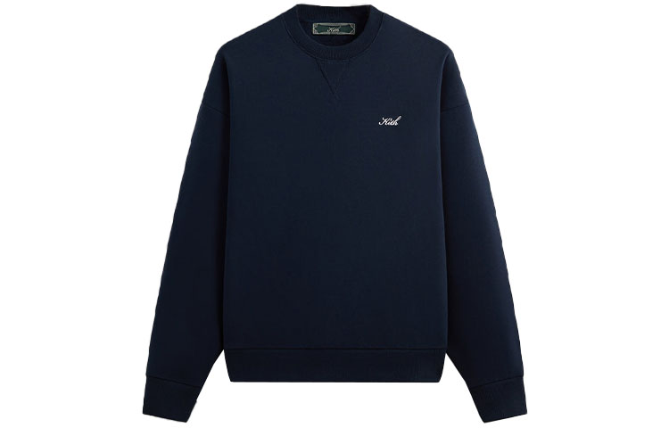 Lookbook KITH FW23 印花蓝色佩斯利刺绣圆领卫衣 男女同款. KHM031659-413