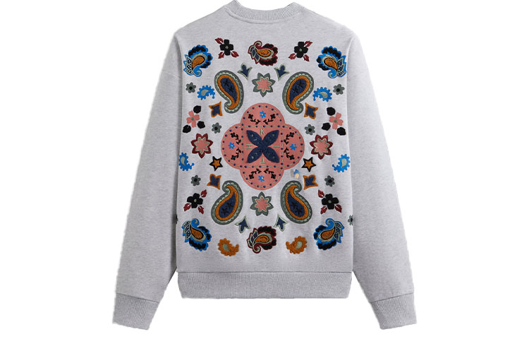 Order Sudadera Unisex KITH FW23 Paisley Nelson Crewneck Gris Bordado. KHM031659-002