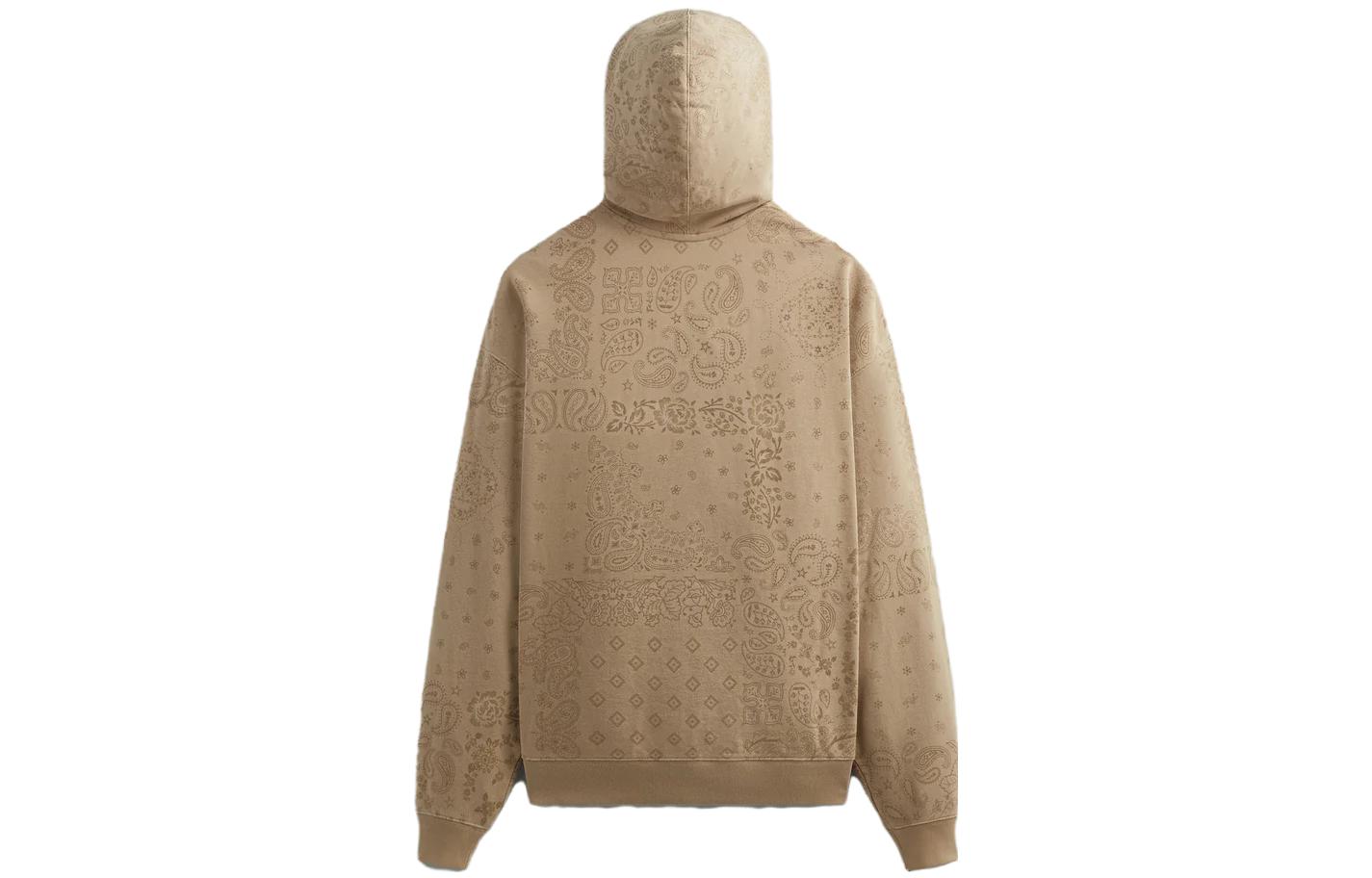Lookbook KITH FW23 Paisley Nelson Hoodie Khaki Wool Peony Embroidery Pullover KHM031466-210