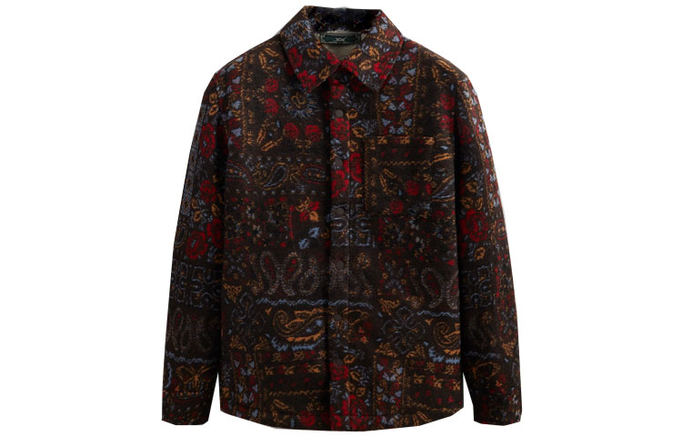 KITH FW23 Paisley Sheridan Shirt Jacket Red Unisex Casual Jacquard Design KHM010382-211