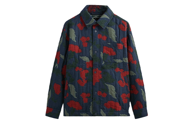 KITH FW23 Patchwork Brixton Floral Shirt Jacket Blue Unisex KHM010351-413