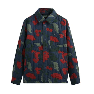 KITH FW23 Patchwork Brixton Floral Shirt Jacket Blue Unisex KHM010351-413