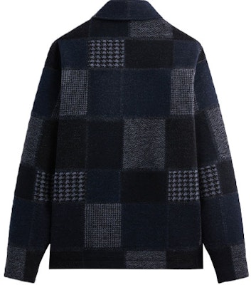 KITH FW23 Patchwork Wool Plaid Collar Coach Jacket Navy Unisex KHM010467-413 Lookbook KITH FW23 Patchwork Wool Plaid Collar Coach Jacket Navy Unisex KHM010467-413