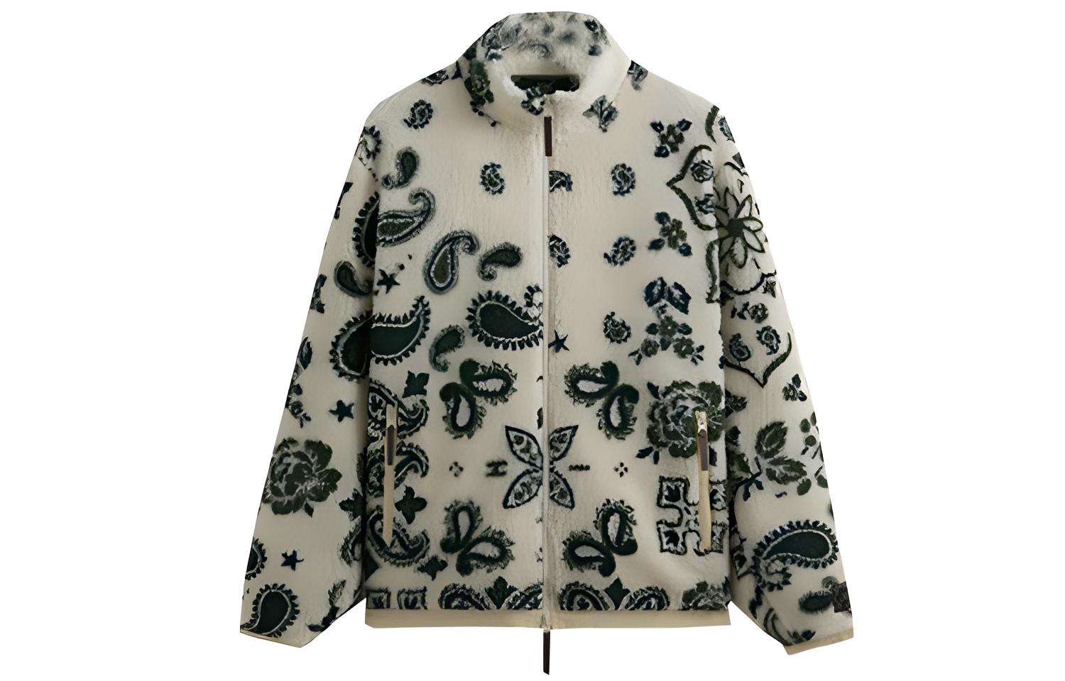 KITH FW23 Pinehurst Sherpa Paisley Zip Jacket Beige Unisex KHM010352-104