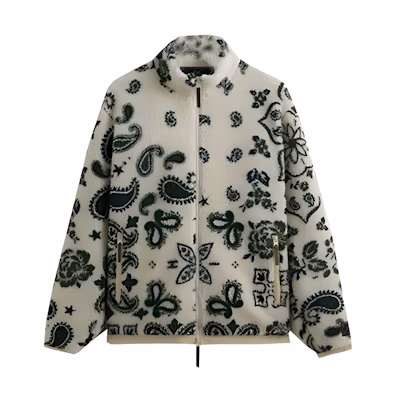 KITH FW23 Pinehurst Sherpa Paisley Zip Jacket Beige Unisex KHM010352-104