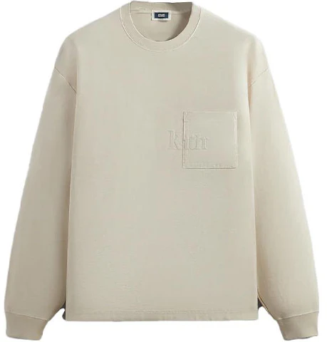 kith-fw-23-pocket-logo-printed-vintage-beige-long-sleeve-tee-unisex-khm-031552-262