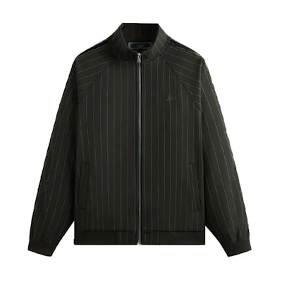 KITH FW23 Retro Colorblock Striped Zip Track Jacket Unisex Dark Green KHM031512-302