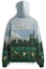 Lookbook KITH FW23 Scenic Fleece Nelson Hoodie Blue - Unisex Drawstring Woodland Print. KHM010365-464