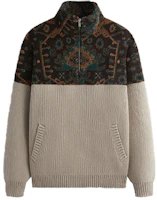 KITH FW23 Sherpa Jacquard Half-Zip Knit Pullover Unisex Sand Beige KHM031668-212 KITH FW23 Sherpa Jacquard Half-Zip Knit Pullover Unisex Sand Beige KHM031668-212
