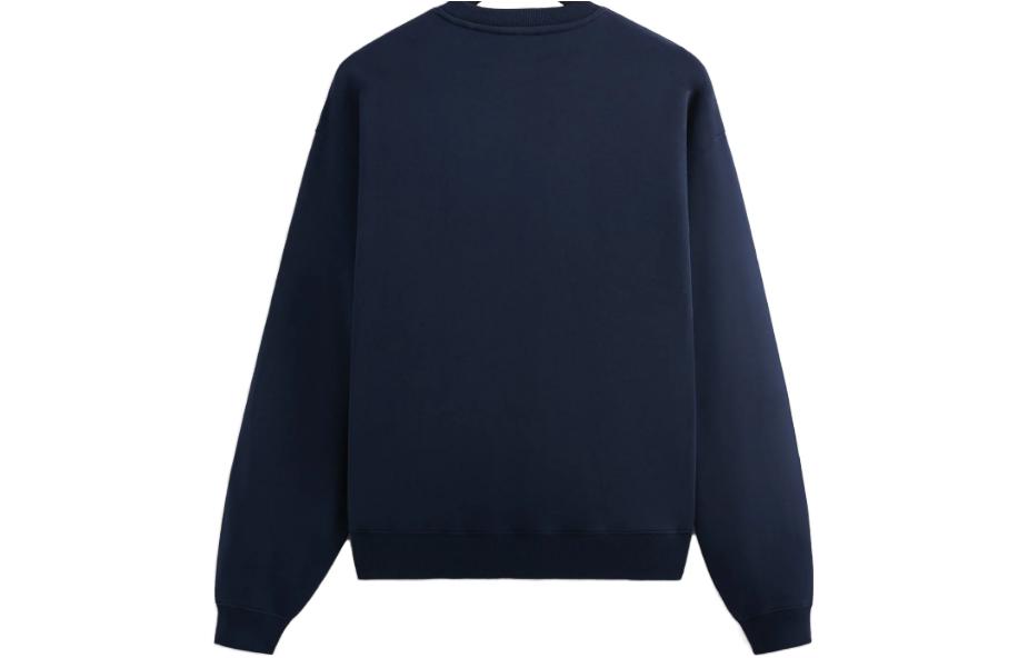 Lookbook KITH FW23 Unisex Blue Crewneck Pullover Sweatshirt with Floral Embroidery KHM031469-413