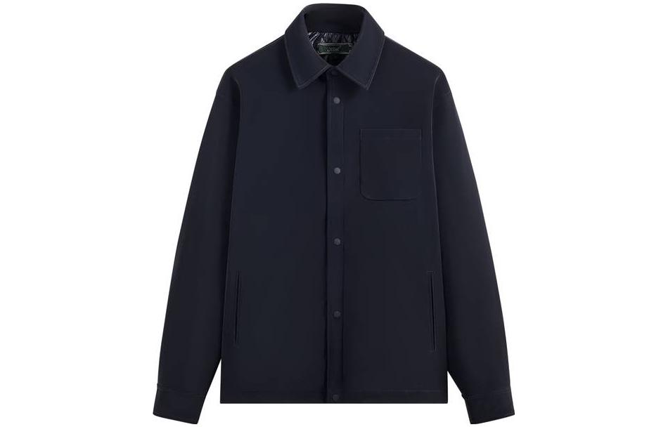 KITH FW23 Unisex Solid Color Casual Long Sleeve Collared Jacket Blue KHM010396-486