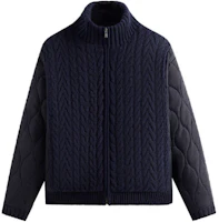 KITH FW23 Wallis Combo Knit Zip Bomber Jacket Unisex Blue KHM010489-413 KITH FW23 Wallis Combo Knit Zip Bomber Jacket Unisex Blue KHM010489-413