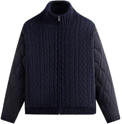 KITH FW23 Wallis拼接针织拉链飞行夹克 男女款 蓝色 KHM010489-413 Buy KITH FW23 Wallis拼接针织拉链飞行夹克 男女款 蓝色 KHM010489-413