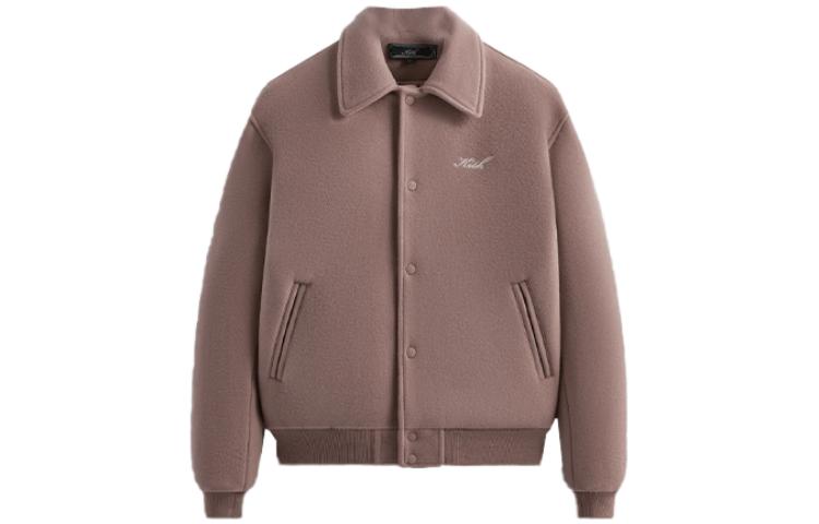 KITH FW23 Wool Coaches Jacket Rose Pink Unisex Snap-Button Collar Jacket KHM010385-513