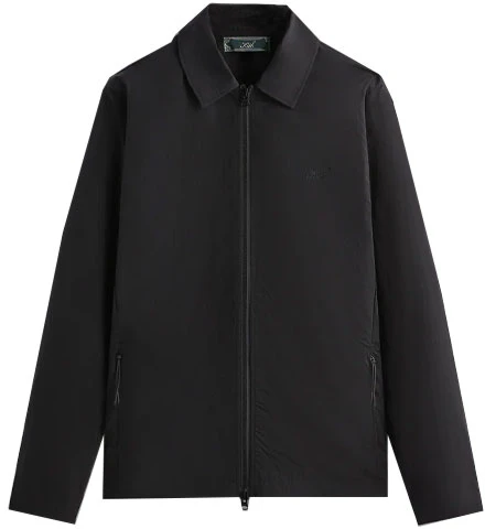 kith-fw-23-wrinkle-nylon-coaches-jacket-black-unisex-zip-up-collared-jacket-khm-010395-001