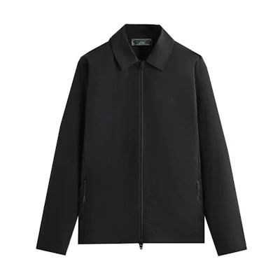 KITH FW23 Wrinkle Nylon Coaches Jacket Black Unisex Zip-Up Collared Jacket KHM010395-001