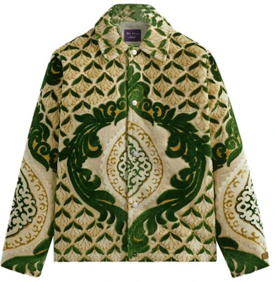 KITH FW23 x Res Ipsa Tapestry Coaches Jacket Green Velvet Unisex Floral Print KHRI-001-302 Buy KITH FW23 x Res Ipsa Tapestry Coaches Jacket Green Velvet Unisex Floral Print KHRI-001-302