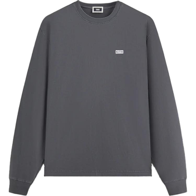 KITH FW24 LAX Classic Grey Loose-Fit Long Sleeve T-Shirt for Men KHM032596-480