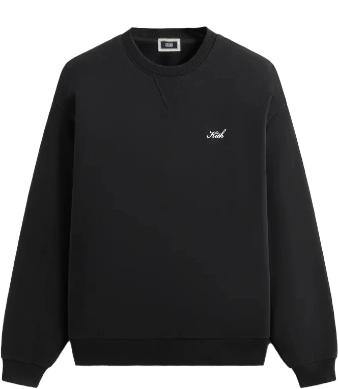 kith-fw-24-nelson-logo-crewneck-sweatshirt-black-fashion-comfortable-fit-khm-032145-001