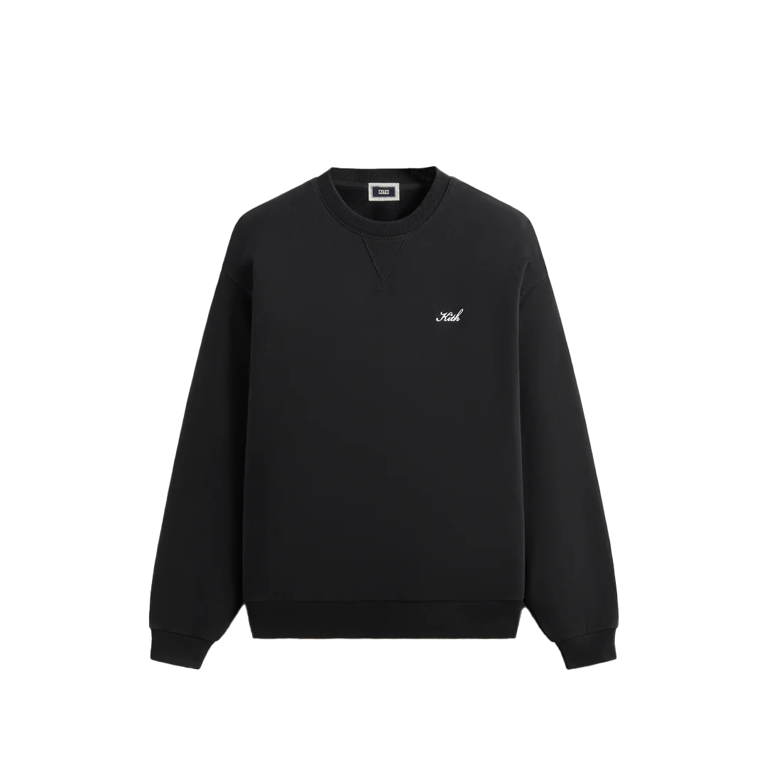 Order KITH FW24 Nelson Logo Crewneck Sweatshirt Black Fashion Comfortable Fit KHM032145-001