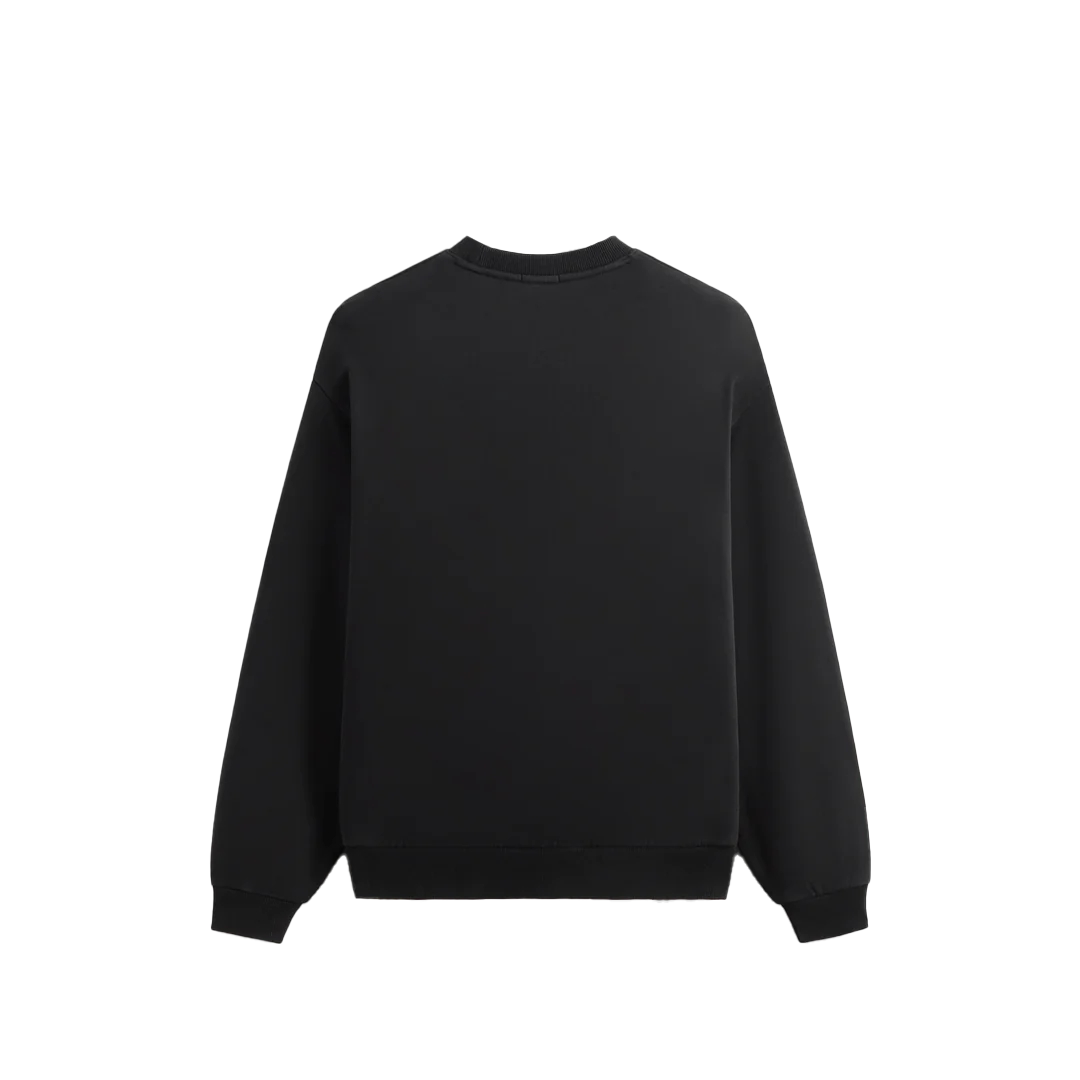 Lookbook KITH FW24 Nelson Logo Crewneck Sweatshirt Black Fashion Comfortable Fit KHM032145-001