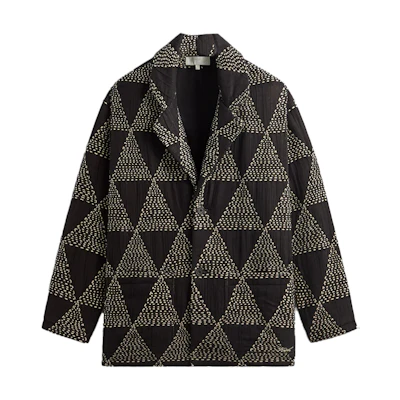 KITH FW24 Quilt Stitch Alfie Pyramid Print Cotton Jacket Black Fashion KHM010747-001