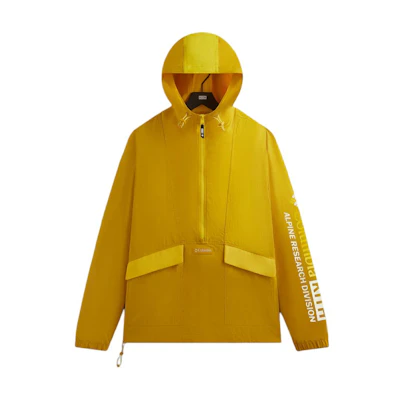 KITH Gold Print Half-Zip Hoodie Jacket with Letter Graphics 2103991-738